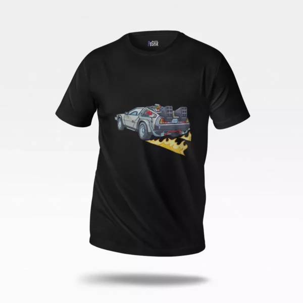 تیشرت دلورین طرح شعله (Back to Future DeLorean)