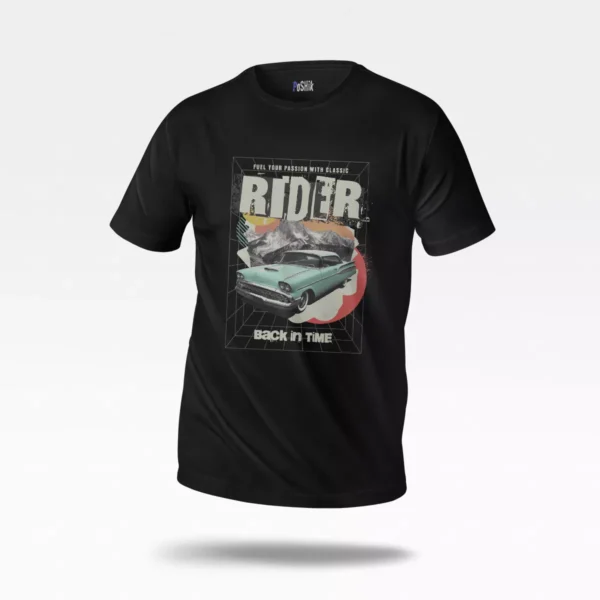 تیشرت ماشین کلاسیک طرح Rider Back In Time