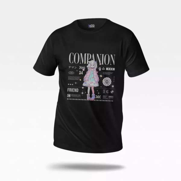 تیشرت انیمه طرح دختر Companion Friend