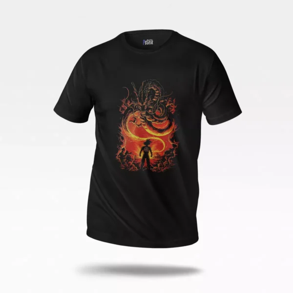 تیشرت انیمه دراگون بال طرح اژدها و گوکو (Dragon Ball)