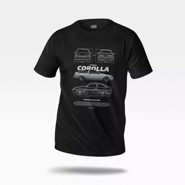 تیشرت تویوتا کورولا طرح بلوپرینت (Toyota Corolla AE86)