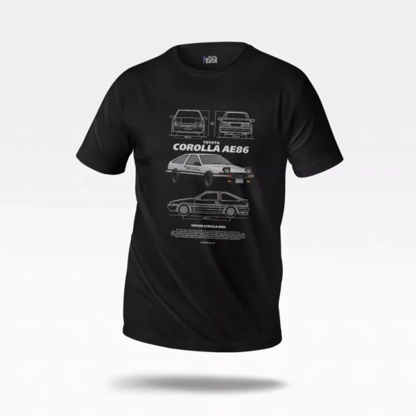 تیشرت تویوتا کورولا AE86 طرح مشخصات (Toyota Corolla AE86)