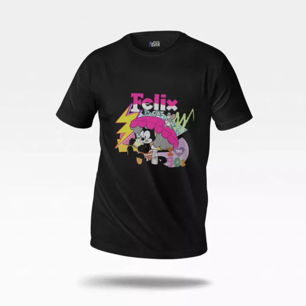 تیشرت فلیکس گربه طرح رترو دهه ۹۰ (Felix)