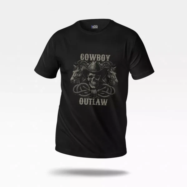تیشرت کابوی طرح جمجمه و اسب‌ها (Cowboy Outlaw)