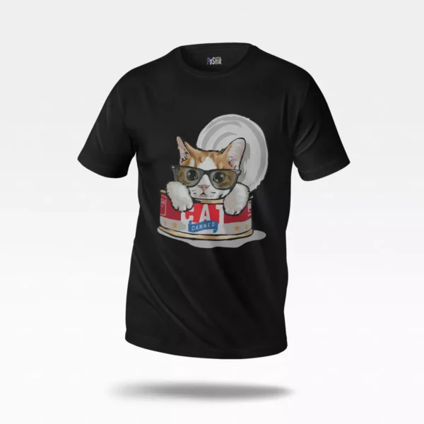 تیشرت گربه طرح کنسروی (Canned Cat)