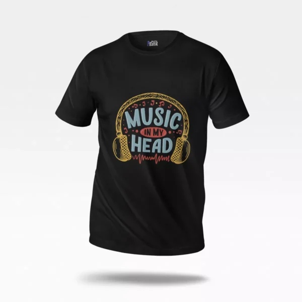 تیشرت طرح هدفون Music In My Head