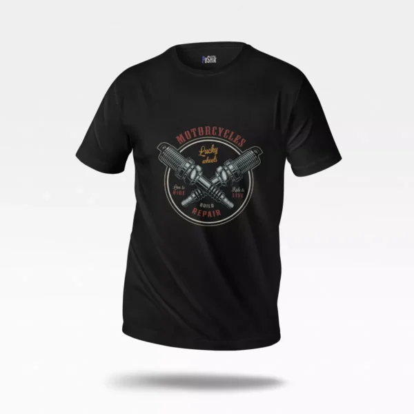 تیشرت موتور سیکلت طرح Lucky Wheels