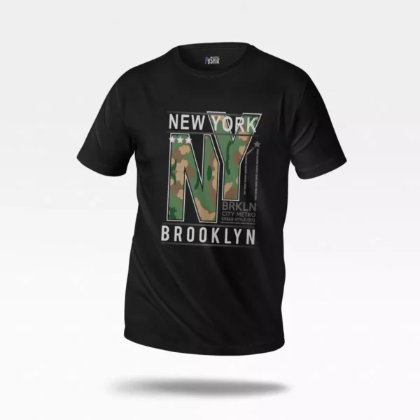 تیشرت طرح New York Brooklyn کاموفلاژ