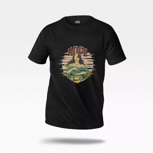 تیشرت امید طرح دختر و گیاه