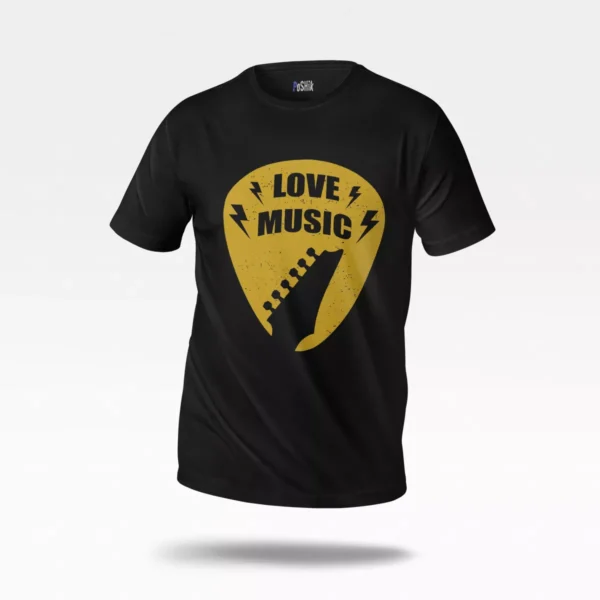 تیشرت طرح Love Music پیک گیتار