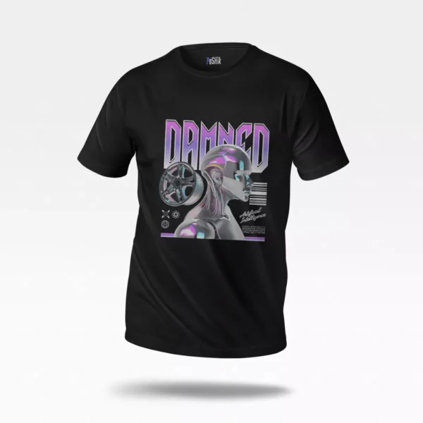 تیشرت سایبری طرح Damned و هوش مصنوعی