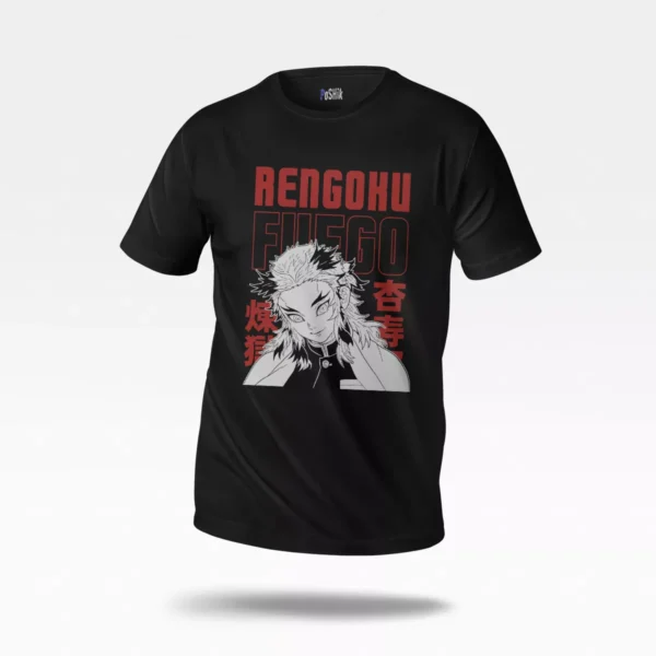 تیشرت انیمه دمون اسلیر طرح رنگوکو (Rengoku Fuego - Demon Slayer)