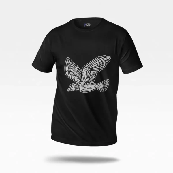 تیشرت مرغ دریایی طرح سیاه‌سفید (Seagull)