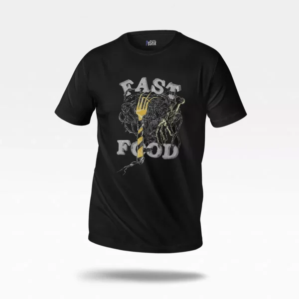 تیشرت طرح چنگال Fast Food