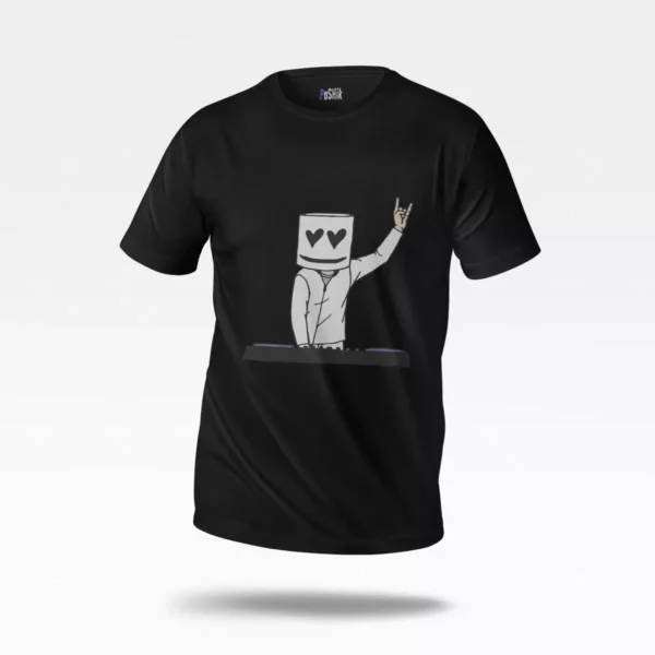 تیشرت مارشملو طرح دی جی و دست راک (Marshmello)