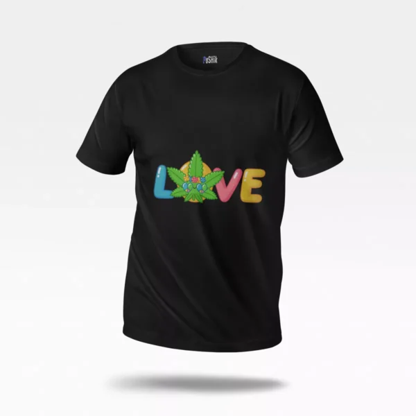 تیشرت نوشته Love طرح علف