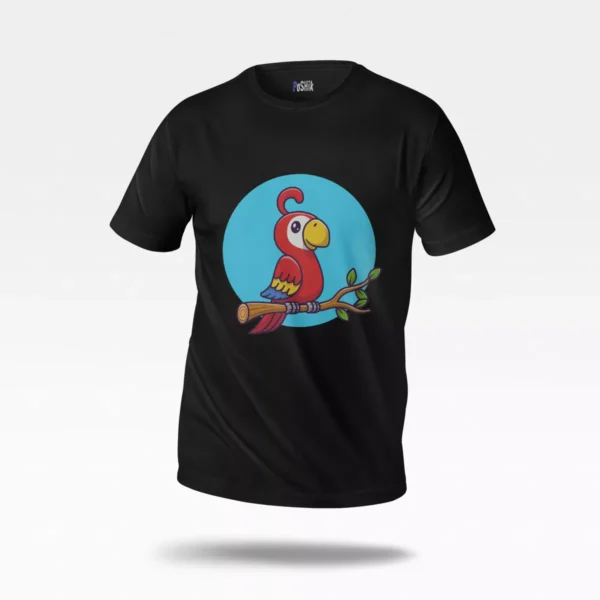 تیشرت طوطی قرمز طرح کیوت (Red Parrot)