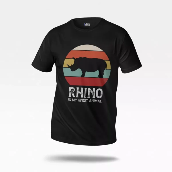 تیشرت کرگدن طرح رترو Rhino Is My Spirit Animal