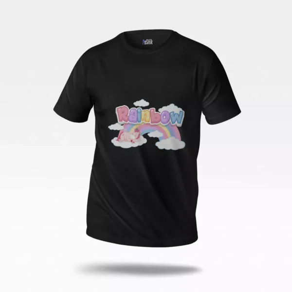 تیشرت یونیکورن طرح رنگین‌کمان