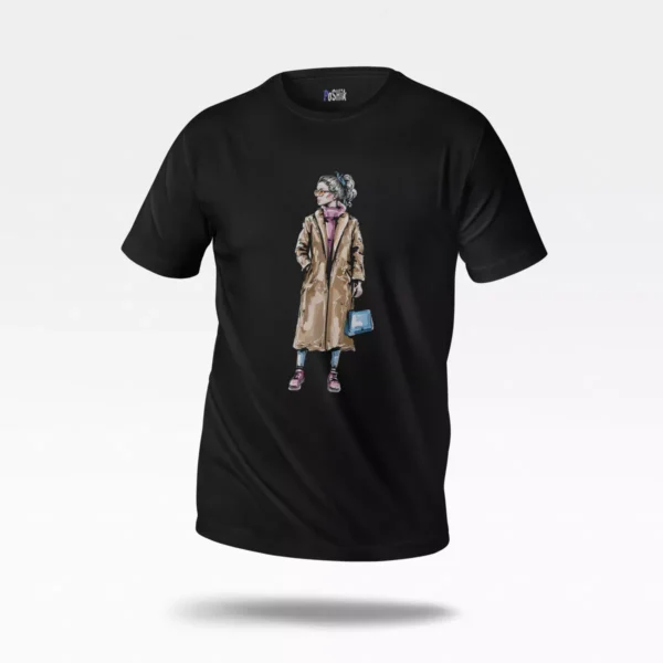تیشرت دخترانه طرح پالتو (Trench Coat)
