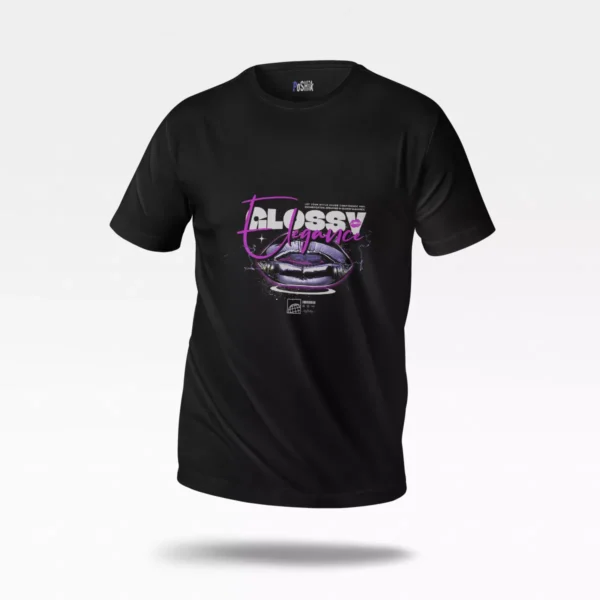 تیشرت لب طرح Glossy Elegance