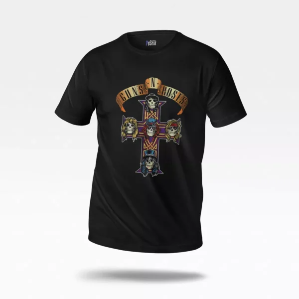 تیشرت گانز ان روزز طرح جمجمه و صلیب (Guns N' Roses)