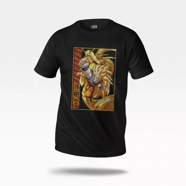 تیشرت انیمه دراگون بال طرح گوکو و شنرون (Goku & Shenron)