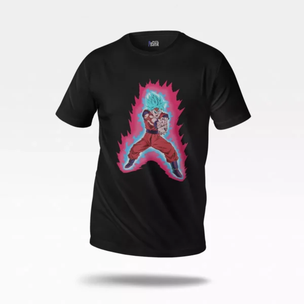 تیشرت انیمه دراگون بال طرح گوکو بلو گاد (SSGSS Goku)