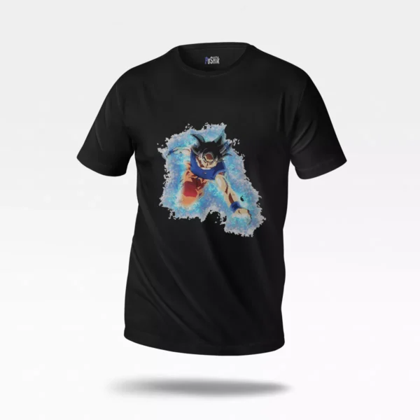 تیشرت انیمه دراگون بال طرح گوکو بلو اکشن (Blue Goku Action)