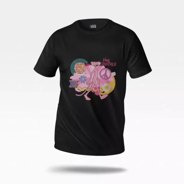 تیشرت پلنگ صورتی طرح Peace Vibes (Pink Panther)