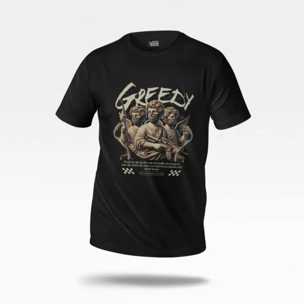 تیشرت طرح مجسمه‌های Greedy