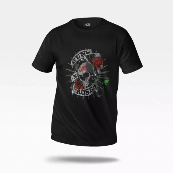 تیشرت گانزآندروزز طرح جمجمه و رز (Guns N' Roses)