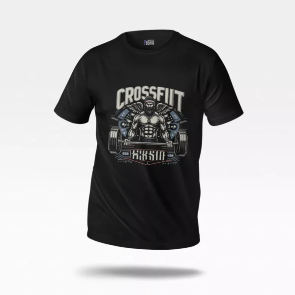 تیشرت کراسفیت طرح بدنساز ریش‌دار پرچمی (Crossfit)