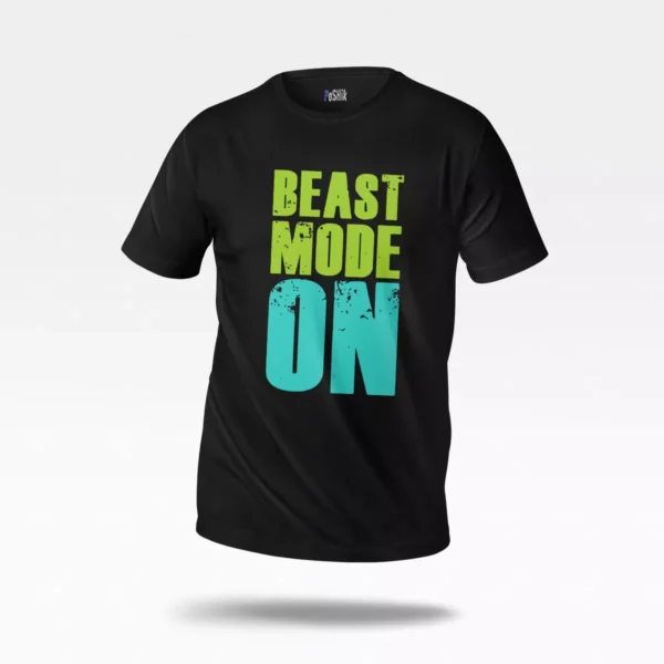 تیشرت انگیزشی طرح Beast Mode On نئونی