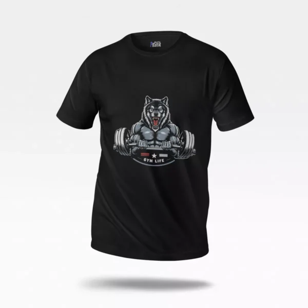 تیشرت گرگ طرح Gym Life هالتردار