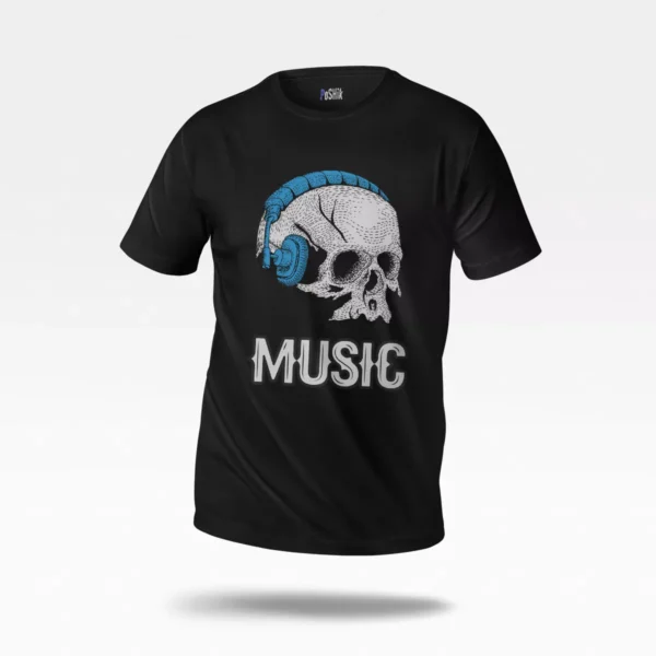 تیشرت جمجمه طرح هدفون Music
