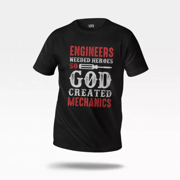 تیشرت مکانیک طرح God Created Mechanics