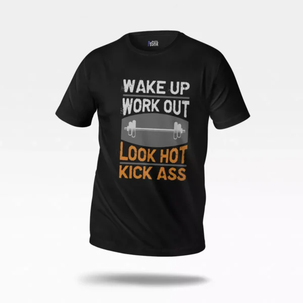 تیشرت بدنسازی طرح Wake Up Work Out