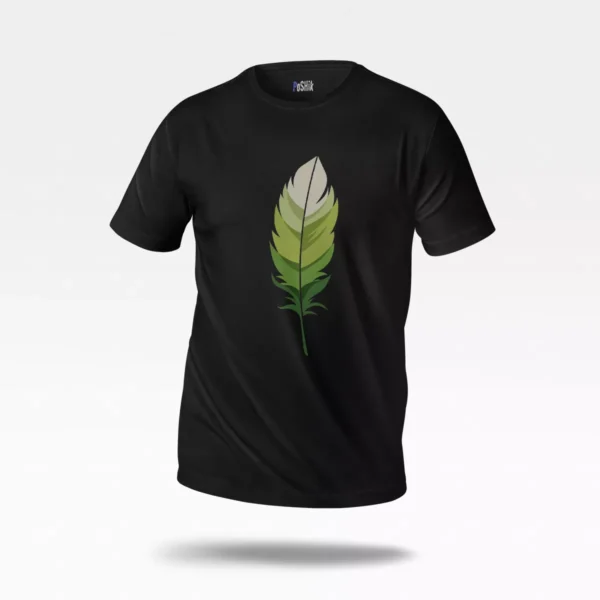 تیشرت پر طرح سبز (Feather)