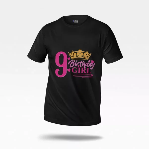 تیشرت تولد طرح 9 Birthday Girl