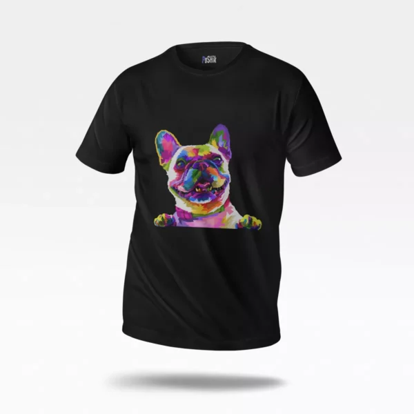 تیشرت سگ طرح پاپ آرت رنگی (Colorful Dog)