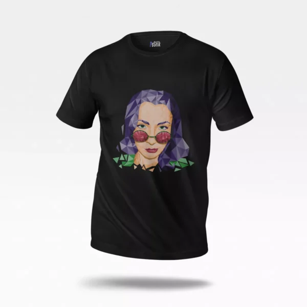 تیشرت طرح پرتره هندسی زن (Geometric Portrait)
