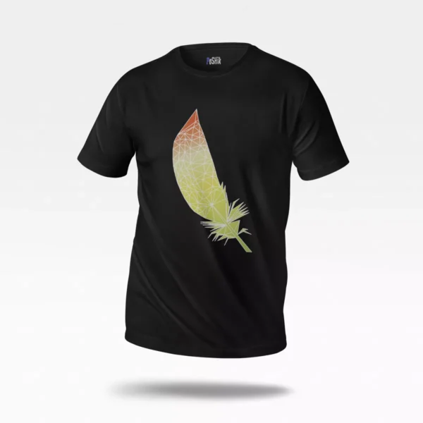 تیشرت پر طرح هندسی زرد (Geometric Feather)