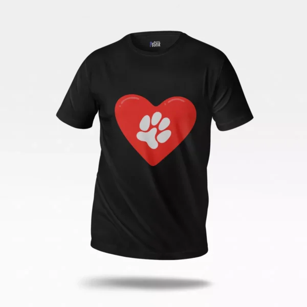 تیشرت قلب طرح رد پا (Paw Heart)