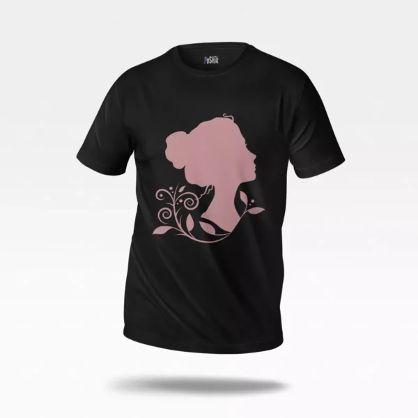 تیشرت طرح زن سیلوئت گل (Woman Floral)