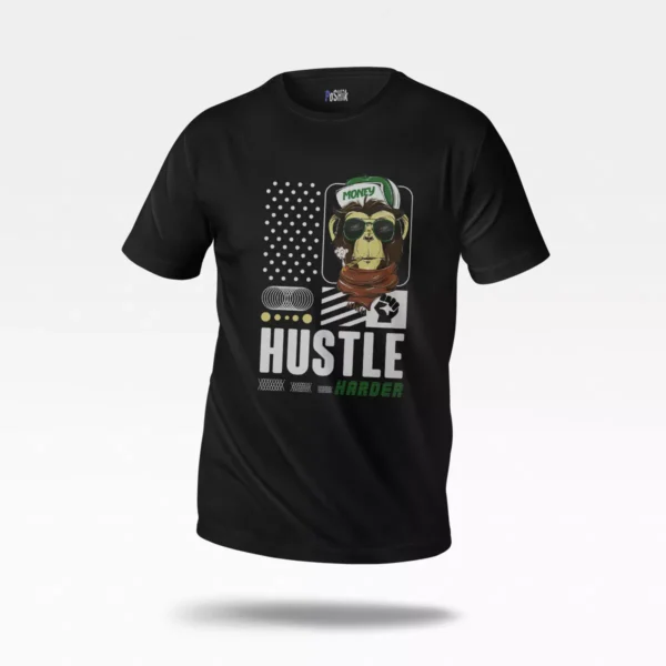 تیشرت گوریل طرح Hustle Harder