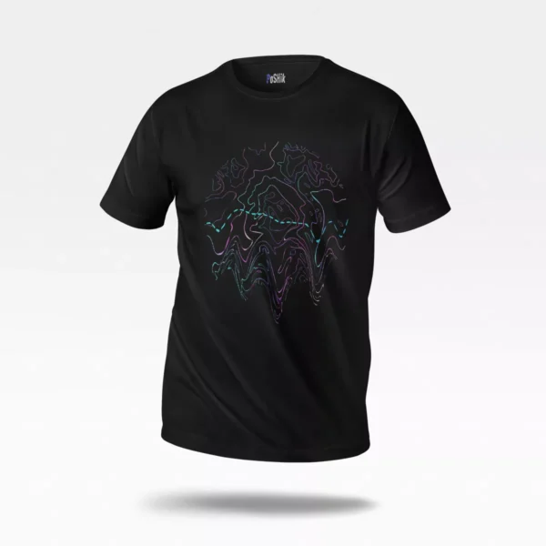 تیشرت طرح موج بنفش خطی (Abstract Lines)