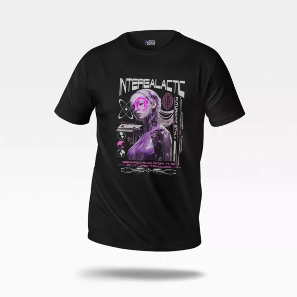 تیشرت طرح Intergalactic دختر سایبورگ