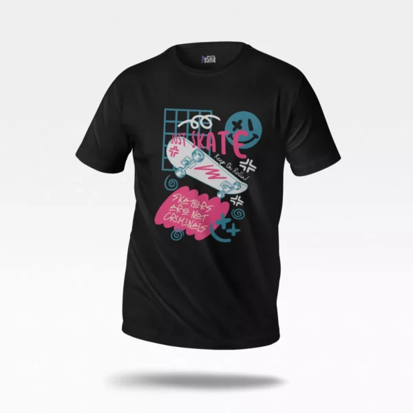 تیشرت اسکیت‌بورد طرح Just Skate استریت استایل