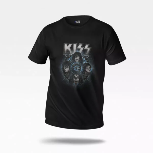 تیشرت کیس طرح چهره گروه آبی (KISS)